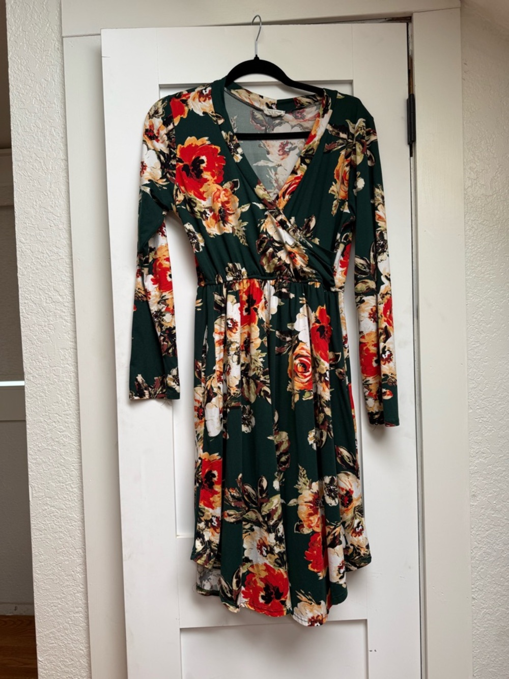 Sweet Love Emerald Green Floral Wrap Dress